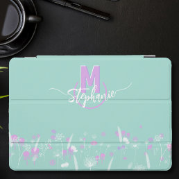 Sweet flowers monogrammed  iPad pro cover