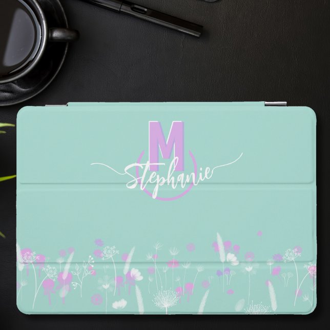 Sweet flowers monogrammed  iPad pro cover (Creator Uploaded)