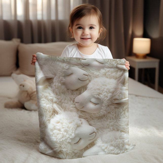 Sweet Fluffy Lamb Baby Blanket (Adorable fluffy lamb baby blanket.)