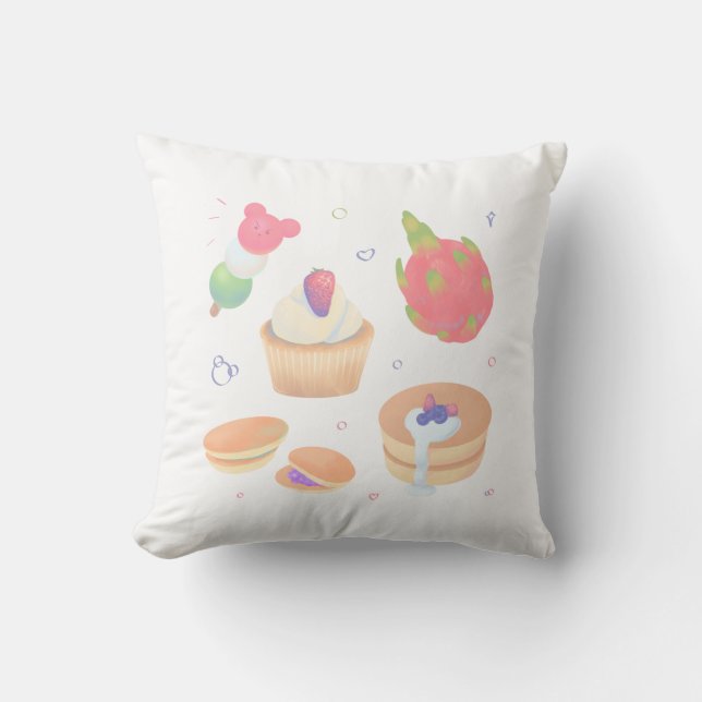 Sweet food design  throw pillow (Front)