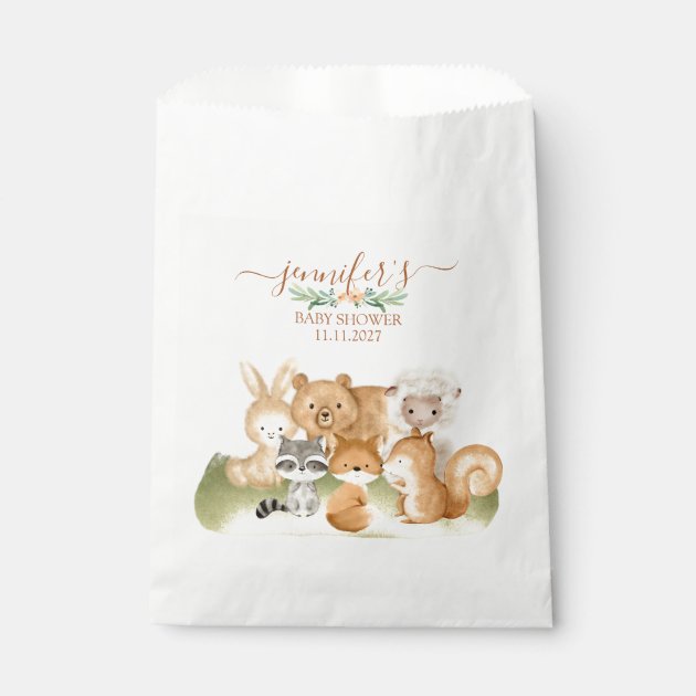 Sweet Forest Friends Baby Shower Favor Bag