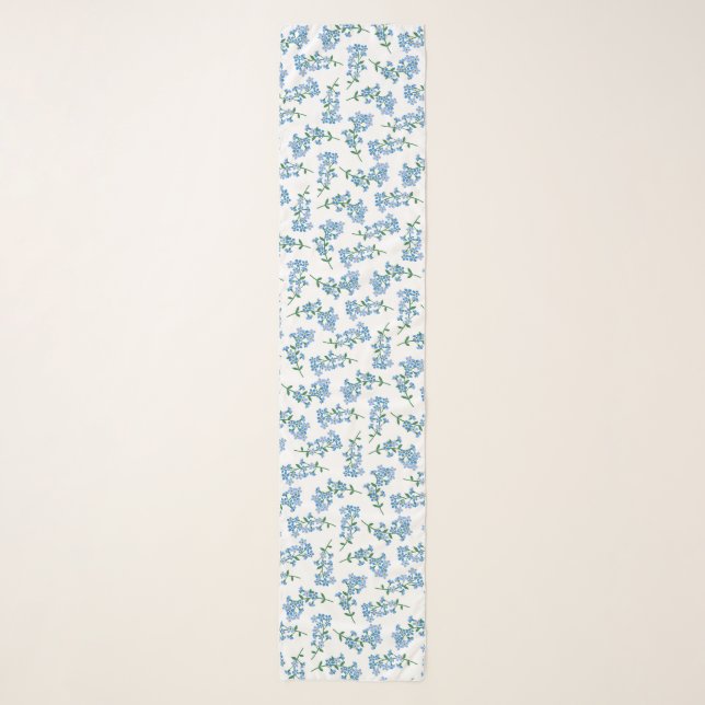 Sweet Forget Me Not Pattern Scarf (Front)
