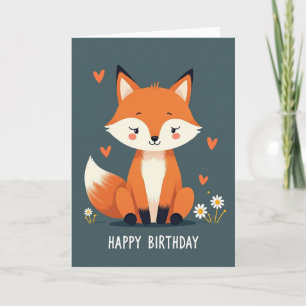 Sweet Fox Birthday Card