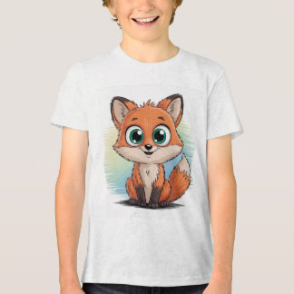 Sweet Fox Cartoon | Adorable Animal Illustration  Tri-Blend Shirt