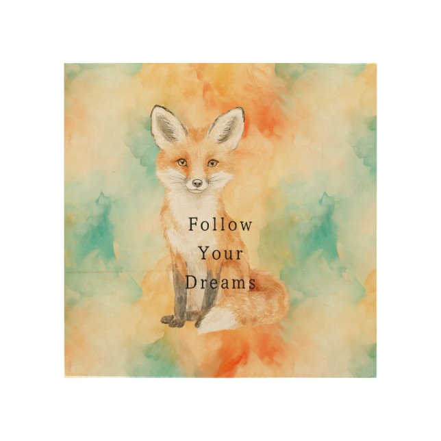 Sweet Fox Dreams Wood Wall Art (Front)