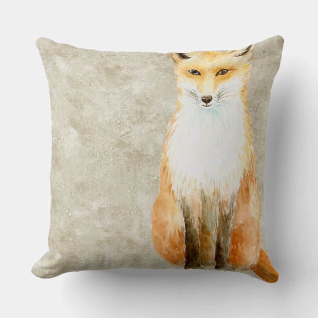 Sweet Fox Throw Pillow (Front)