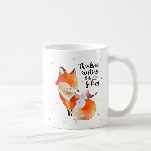 Sweet fox with rabbit and bird _ sweet spell coffee mug