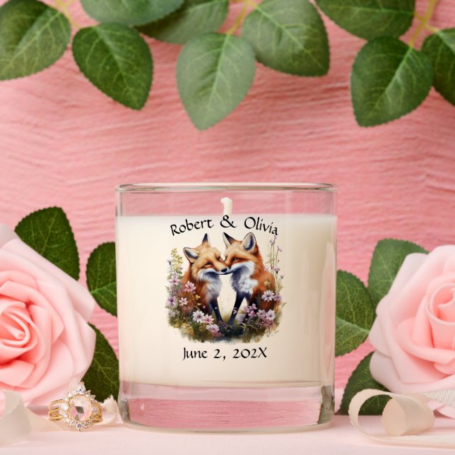 Sweet Foxes Commemorative Candle (Wedding)
