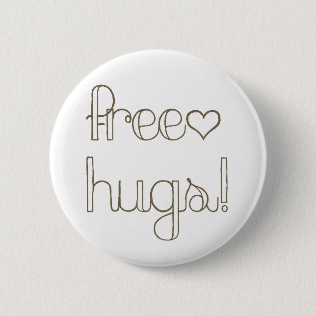 Sweet Free Hugs Heart Button (Front)