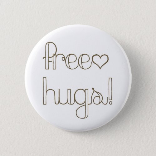 Sweet Free Hugs Heart Button