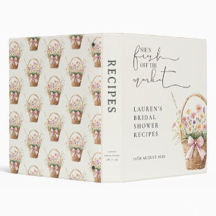 Sweet Fresh Off the Market Floral Bridal Shower 3 Ring Binder