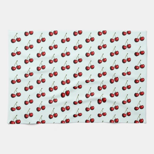 Sweet Fresh Red Cherries Kitchen Towel