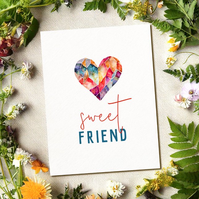 Sweet friend thank you card with heart (Creator Uploaded)