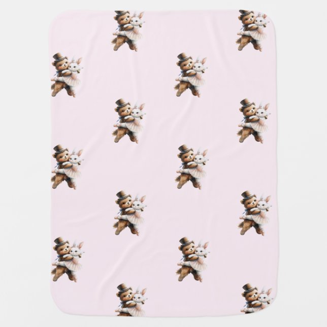 Sweet Friends Ballet Dance Nursery Blanket (Front)