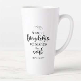Sweet Friendship Bible Verse Hand Lettering Quote Latte Mug