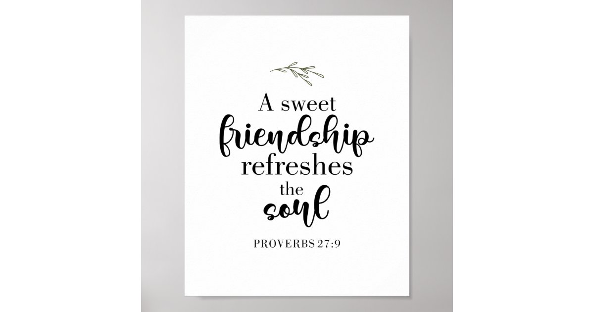 A Sweet Friendship Medium Gift Bag in White and Blue with Tissue Paper -  Proverbs 27:9