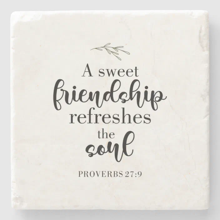 Bible Quotes About Friendship Sweet Friendship Bible Verse Hand Lettering Quote Stone Coaster | Zazzle.com