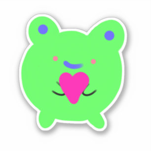 Sweet Frog with Heart Sticker