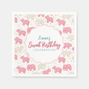 Sweet Frosted Animal Cookies Birthday Napkins