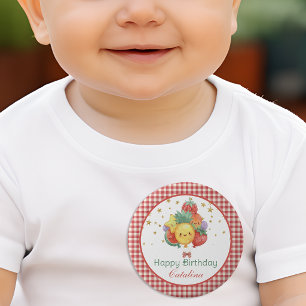 Sweet Fruit Birthday Tropical Kids Party Button