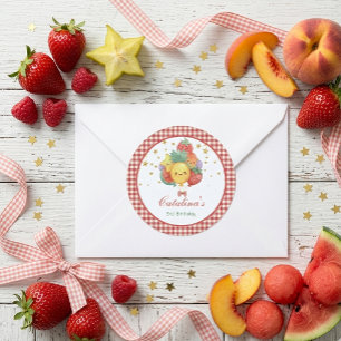 Sweet Fruit Birthday Tropical Kids Party Classic Round Sticker