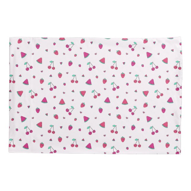 Sweet Fruits Kawaii  Pillow Case (Back)