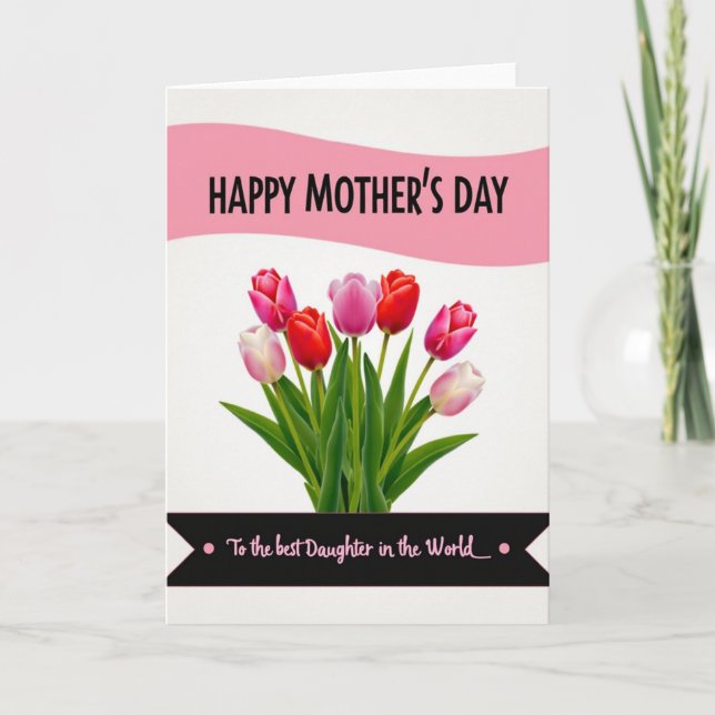 Sweet Fuchsia Mothers Day Blooms Card (Front)