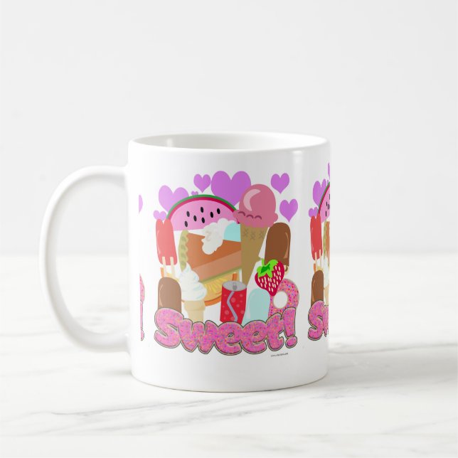 Sweet Fun Dessert Time Cute Food Cartoon Coffee Mug (Left)