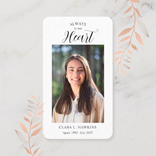 Sweet Funeral Photo Sympathy  Business Card