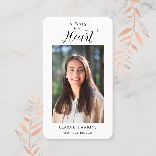 Sweet Funeral Photo Sympathy  Business Card (Creator Uploaded)