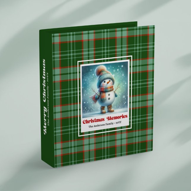 Sweet funny cute snowman Christmas photo binder (Sweet funny snowman Christmas photo binder editable)
