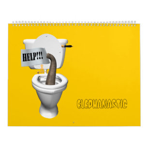 Sweet Funny Elephant Cartoon Calendar