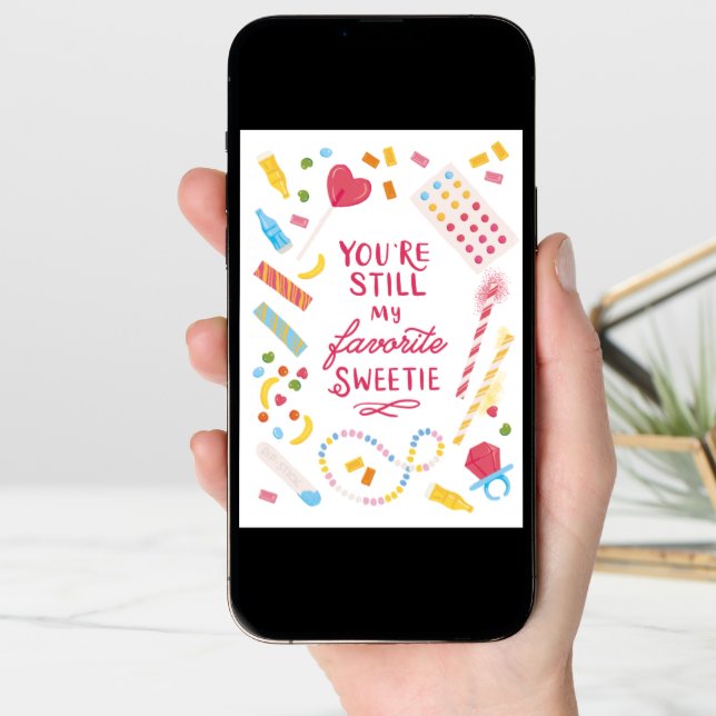 Sweet Funny Millennial Candy Greeting Card (Front Digital)