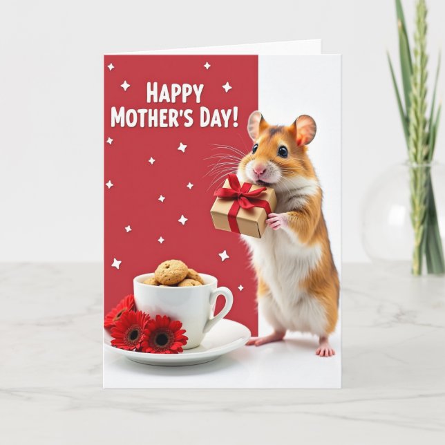 Sweet Furry Mothers Day Gift Card (Front)