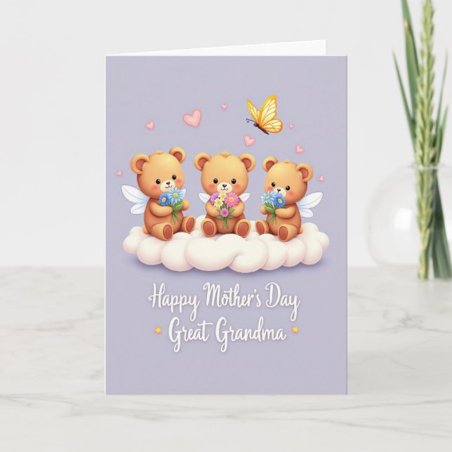 Sweet Fuzzy Bears Mothers Day Card (Front)