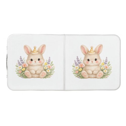 Sweet Garden Bunny Watercolor Art Beer Pong Table