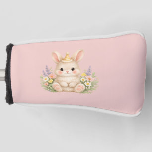 Sweet Garden Bunny Watercolor Art Golf Head Cover