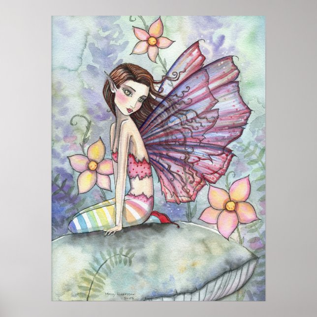 Sweet Garden Flower Fairy Poster Print (Front)