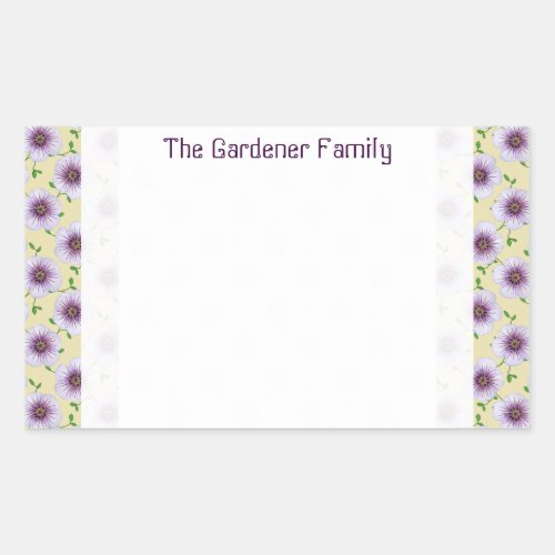 Sweet Garden Pale Blue Geranium Flower any Color Rectangular Sticker