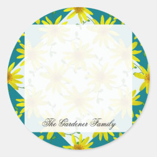 Sweet Garden Yellow Arnica Wildflower on any Color Classic Round Sticker
