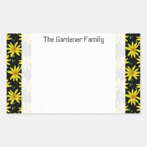 Sweet Garden Yellow Arnica Wildflower on any Color Rectangular Sticker