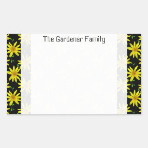 Sweet Garden Yellow Arnica Wildflower on any Color Rectangular Sticker