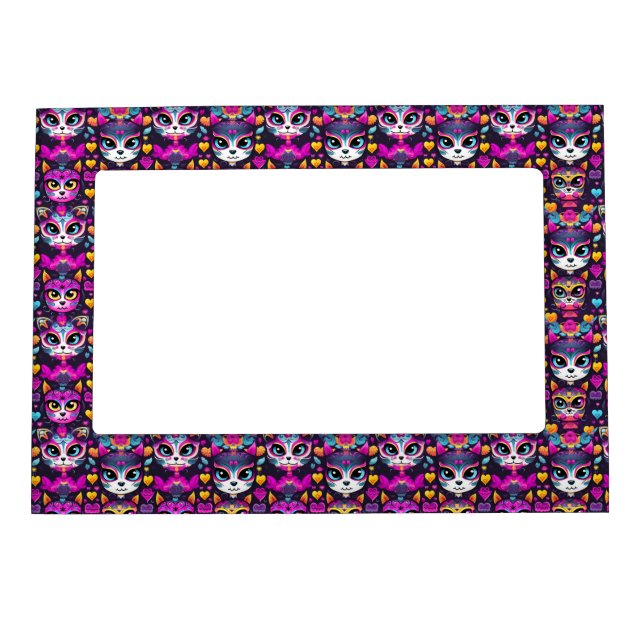 😻 Sweet Gatos de Muertos Fiesta Magnetic Frame (Front)