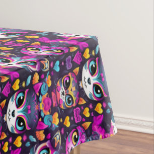 😻 Sweet Gatos de Muertos Fiesta Tablecloth