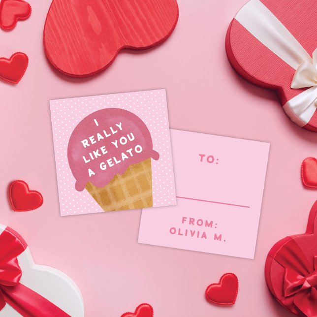 Sweet Gelato Pink Classroom Valentine's Day Card (Creator Uploaded)