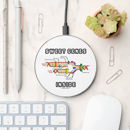 Sweet Genes Inside DNA Replication Humor Wireless Charger (Desk)