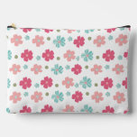 Sweet Geometric Spring Flowers Accessory Pouch