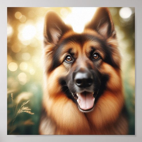 Sweet German Shepherd with a bright smile Poster