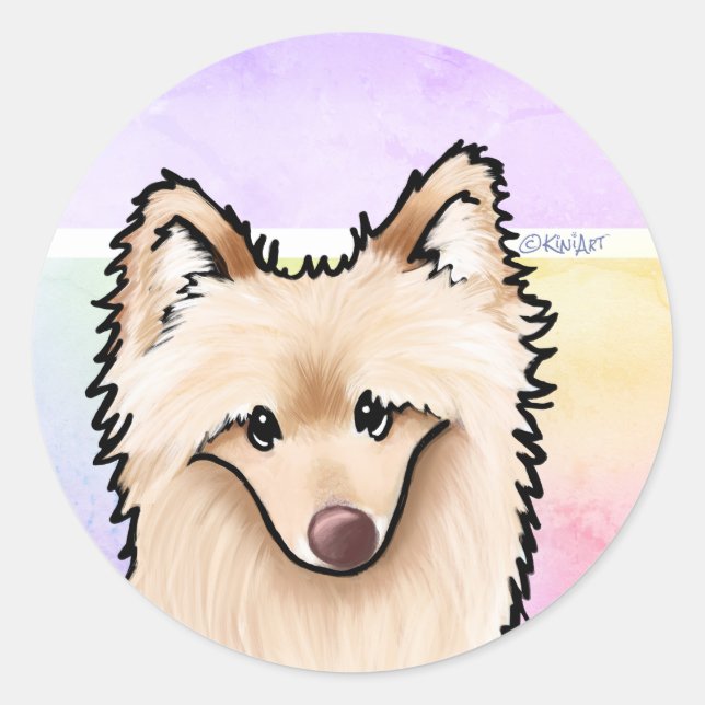 Sweet Giant Pomeranian Dog Stickers (Front)