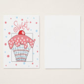Sweet gift card with cupcake and polka dots (Front & Back)